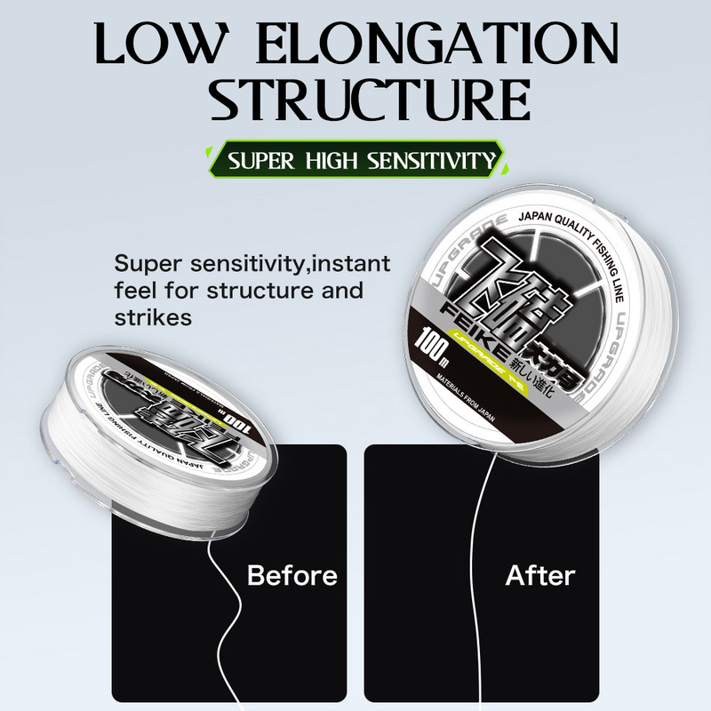ZUKIBO lāzera nano pīts makšķerauklas balts daudzpavedienu PE gluds plāns, īpaši mīksts, spēcīgs makšķerēšanas aukla, noturīga pret nodilumu