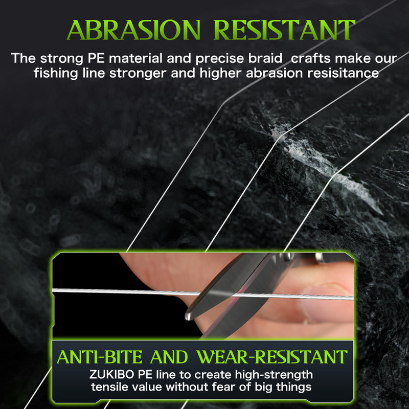 ZUKIBO lāzera nano pīts makšķerauklas balts daudzpavedienu PE gluds plāns, īpaši mīksts, spēcīgs makšķerēšanas aukla, noturīga pret nodilumu