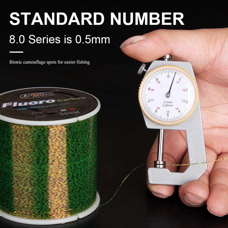 FTK 300/500m Невидима въдица Speckle Fluorocarbon Coating Line 0.20 mm-0.50 mm 4.13LB-34.32LB Супер силна петниста линия