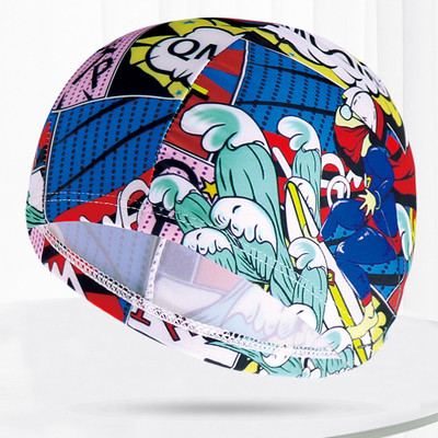 Mitmevärvilised mustrid Mehed Naiste Kangas Ujumismüts Unisex Täiskasvanutele Bassein Sukeldumine Veesport Elastsed ujumismütsid Müts Turban