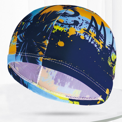 Mitmevärvilised mustrid Mehed Naiste Kangas Ujumismüts Unisex Täiskasvanutele Bassein Sukeldumine Veesport Elastsed ujumismütsid Müts Turban