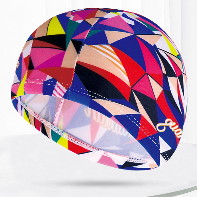 Mitmevärvilised mustrid Mehed Naiste Kangas Ujumismüts Unisex Täiskasvanutele Bassein Sukeldumine Veesport Elastsed ujumismütsid Müts Turban