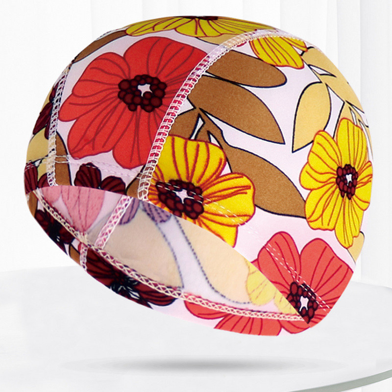 Mitmevärvilised mustrid Mehed Naiste Kangas Ujumismüts Unisex Täiskasvanutele Bassein Sukeldumine Veesport Elastsed ujumismütsid Müts Turban