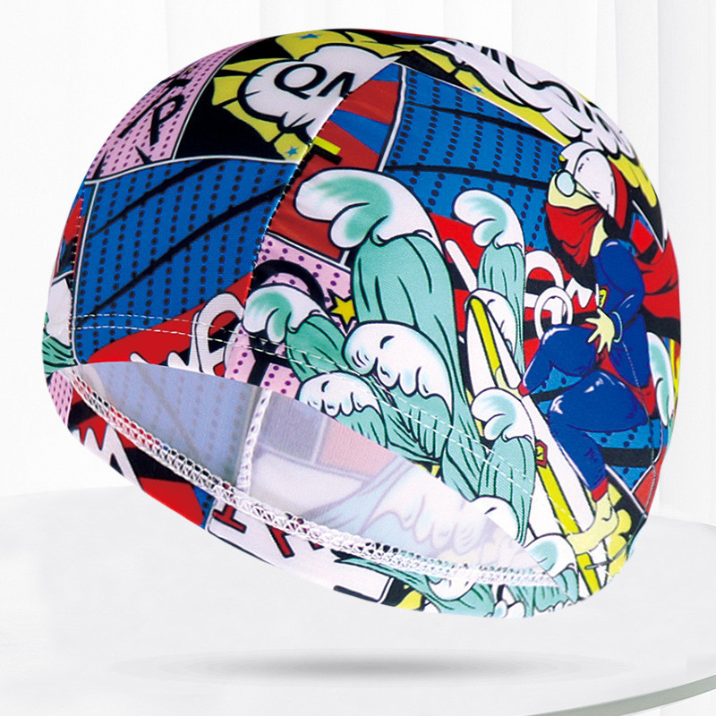 Mitmevärvilised mustrid Mehed Naiste Kangas Ujumismüts Unisex Täiskasvanutele Bassein Sukeldumine Veesport Elastsed ujumismütsid Müts Turban