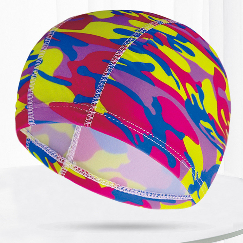 Mitmevärvilised mustrid Mehed Naiste Kangas Ujumismüts Unisex Täiskasvanutele Bassein Sukeldumine Veesport Elastsed ujumismütsid Müts Turban