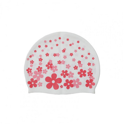 Suure elastsusega ujumismüts Lilleprintidega kõrvakaitsega ujumismüts Värviline naiste meeste silikoonist basseinimüts täiskasvanutele