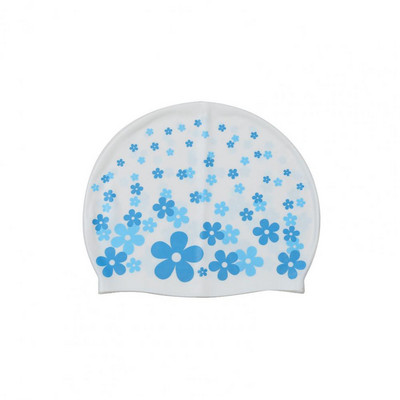 Suure elastsusega ujumismüts Lilleprintidega kõrvakaitsega ujumismüts Värviline naiste meeste silikoonist basseinimüts täiskasvanutele