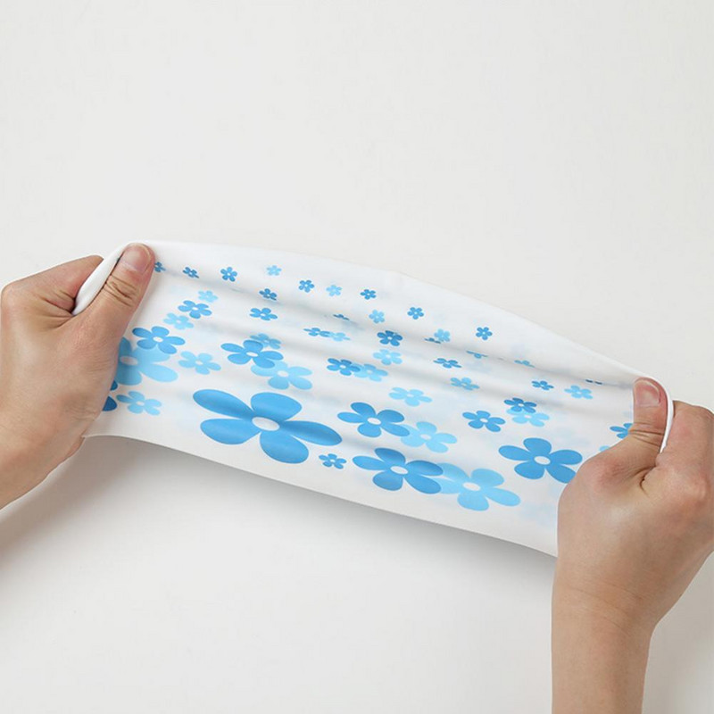 Suure elastsusega ujumismüts Lilleprintidega kõrvakaitsega ujumismüts Värviline naiste meeste silikoonist basseinimüts täiskasvanutele