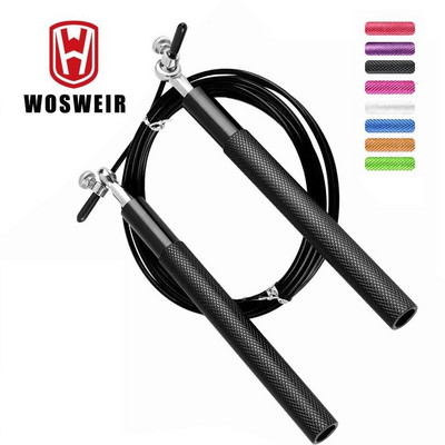 WOSWEIR Crossfit Jump Rope Professional Speed Bearing Skipping pentru Fitness Antrenament Echipament de antrenament MMA Box Home Exercise