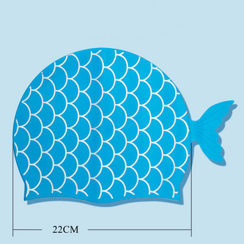 1 τεμ Mermaid Tail Παιδικό σκουφάκι κολύμβησης σιλικόνης αδιάβροχο καρτούν Παιδικό καπέλο κολύμβησης για κορίτσια Αξεσουάρ κολύμβησης για σέρφινγκ ελεύθερης κατάδυσης