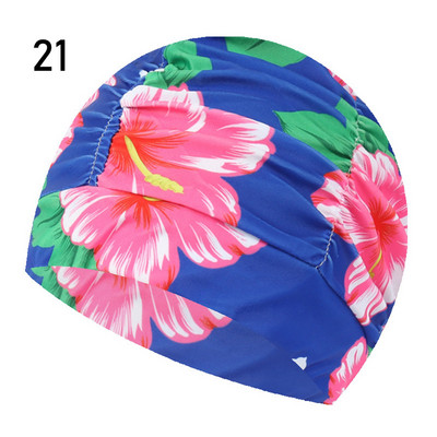 1 buc șapcă de înot imprimată cu flori de modă, păr lung, sport, piscină, pălărie de baie, turban elastic din nailon, accesoriu sportiv pentru bărbați, femei