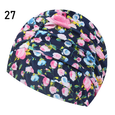1 buc șapcă de înot imprimată cu flori de modă, păr lung, sport, piscină, pălărie de baie, turban elastic din nailon, accesoriu sportiv pentru bărbați, femei