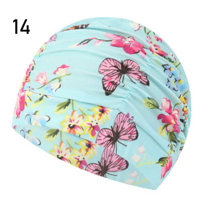 1 buc șapcă de înot imprimată cu flori de modă, păr lung, sport, piscină, pălărie de baie, turban elastic din nailon, accesoriu sportiv pentru bărbați, femei
