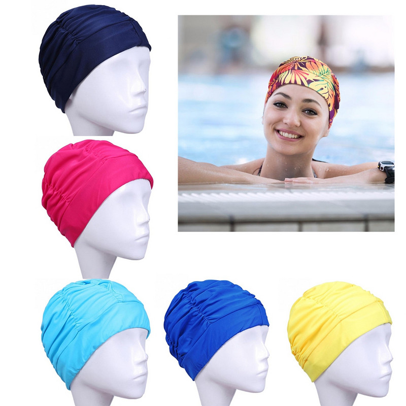 1 buc șapcă de înot imprimată cu flori de modă, păr lung, sport, piscină, pălărie de baie, turban elastic din nailon, accesoriu sportiv pentru bărbați, femei