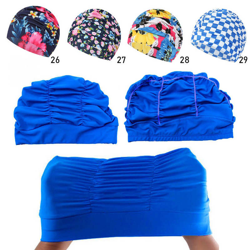 1 buc șapcă de înot imprimată cu flori de modă, păr lung, sport, piscină, pălărie de baie, turban elastic din nailon, accesoriu sportiv pentru bărbați, femei