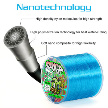 Sougayilang 500m найлонова въдица Моновлакна 0,14 mm-0,50 mm Риболовни принадлежности Превъзходен материал Гладко въже за леене
