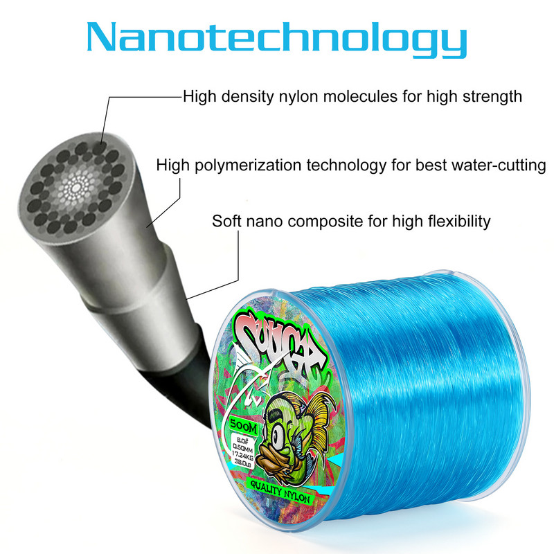 Sougayilang 500m Nylon Fishing Line Monofilament 0,14mm-0,50mm Fishing Tackle Superior Material Smooth Casting Line