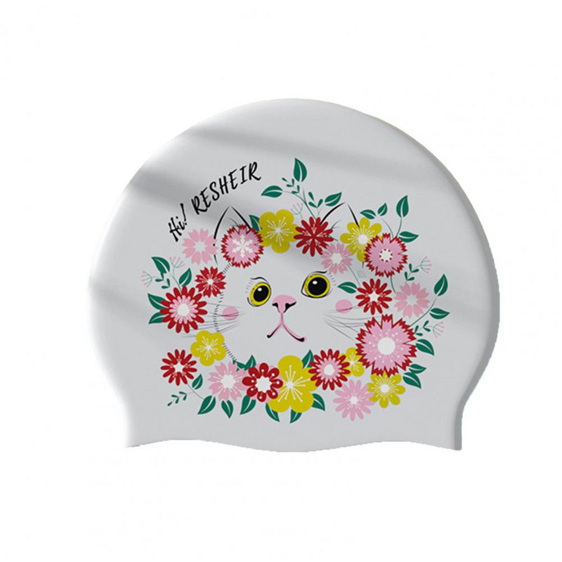 Ujumismüts Natation Large Version Type Täiskasvanutele kaasaskantav kass Printimine Kõrvakaitse Ujumisbasseini müts suveks