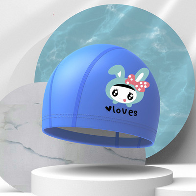 Шапка за плуване за момичета Сладка водоустойчива високоеластична защита на ушите Шапка за плуване за деца Момчета Анимационни детски аксесоари за плуване