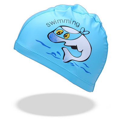 Шапка за плуване за момичета Сладка водоустойчива високоеластична защита на ушите Шапка за плуване за деца Момчета Анимационни детски аксесоари за плуване