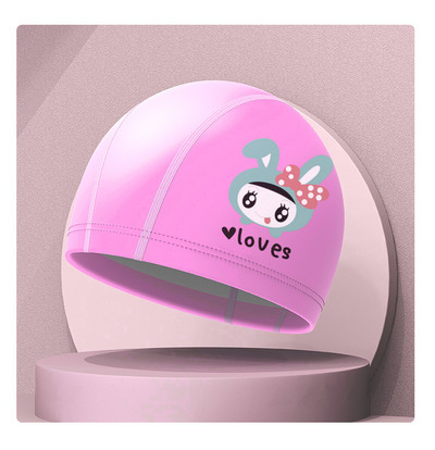 Шапка за плуване за момичета Сладка водоустойчива високоеластична защита на ушите Шапка за плуване за деца Момчета Анимационни детски аксесоари за плуване