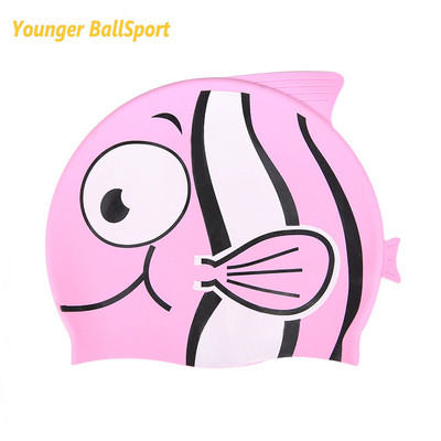 2022 șapcă de înot cu desene animate rechin pentru copii din silicon pentru copii pălărie pentru piscină, impermeabilă, protejează urechile, echipament de înot pentru băieți și fete