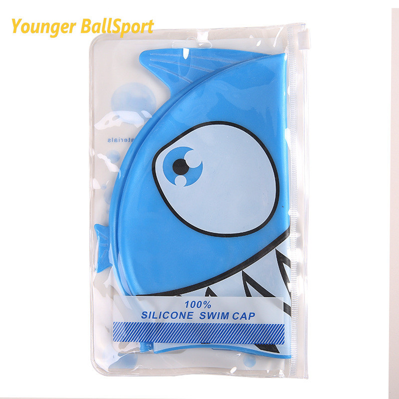 2022 șapcă de înot cu desene animate rechin pentru copii din silicon pentru copii pălărie pentru piscină, impermeabilă, protejează urechile, echipament de înot pentru băieți și fete