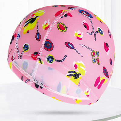 Mitmevärvilised prindid Meeste Naiste Kangast Ujumismüts Ujumisbassein Veesport Suplus Elastne Nailonist Mütsid Müts Turban täiskasvanutele Unisex