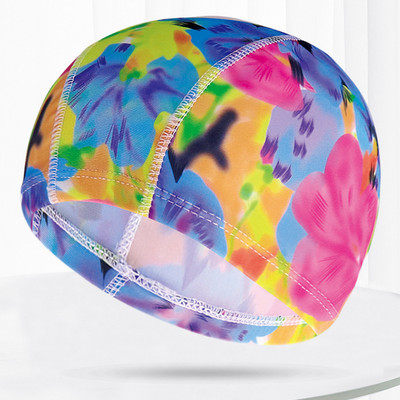 Mitmevärvilised prindid Meeste Naiste Kangast Ujumismüts Ujumisbassein Veesport Suplus Elastne Nailonist Mütsid Müts Turban täiskasvanutele Unisex
