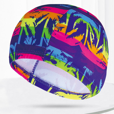 Mitmevärvilised prindid Meeste Naiste Kangast Ujumismüts Ujumisbassein Veesport Suplus Elastne Nailonist Mütsid Müts Turban täiskasvanutele Unisex