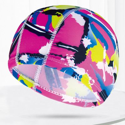 Mitmevärvilised prindid Meeste Naiste Kangast Ujumismüts Ujumisbassein Veesport Suplus Elastne Nailonist Mütsid Müts Turban täiskasvanutele Unisex