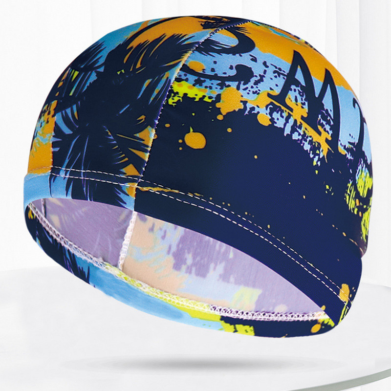 Mitmevärvilised prindid Meeste Naiste Kangast Ujumismüts Ujumisbassein Veesport Suplus Elastne Nailonist Mütsid Müts Turban täiskasvanutele Unisex