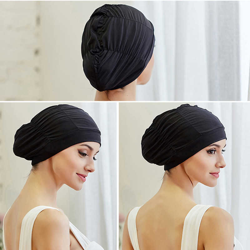 Γυναικείο σκουφάκι κολύμβησης Unisex για κορίτσι με μακριά μαλλιά Καπέλα κολύμβησης Καπέλο Stretch Drape Πισίνα Αθλητικό ελαστικό νάιλον τουρμπάνι για γυναίκες
