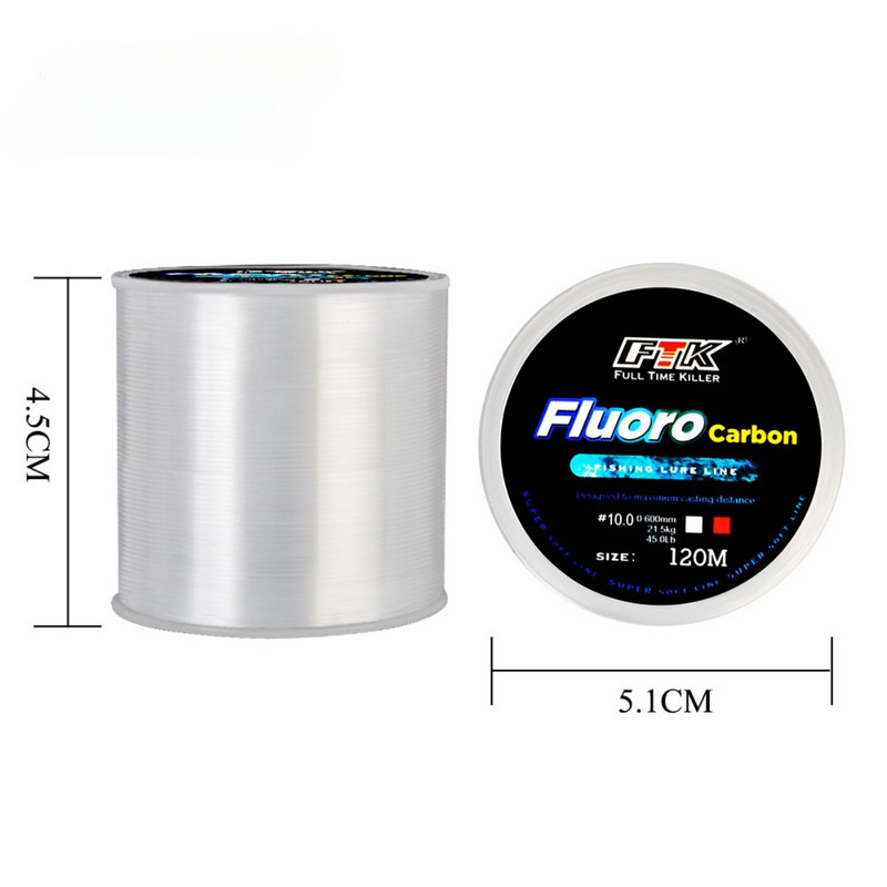 120m Invisible Fishing Line Speckle Fluorocarbon Coating Fishing Line 0,20mm-0,50mm 4,13LB-34,32LB Super Strong Spotted Line