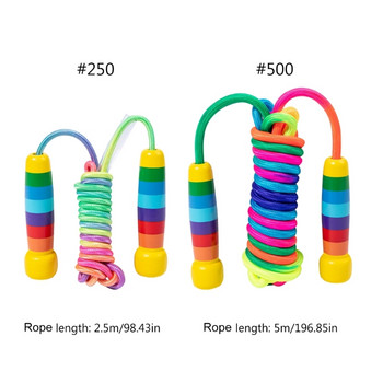 Детско въже за скачане, 2,5 м/5 м регулируемо въже за скачане за деца с дръжка, въже за скачане за момчета и момичета