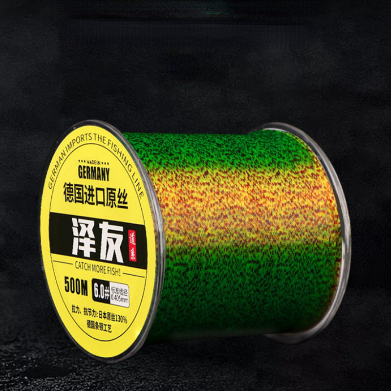 500M dėmėtas, nematomas itin stiprus karpių žvejybos valas, vienagijai siūlas, fluorokarbonu dengtas žvejybos valas, skirtas ešerių žvejybai