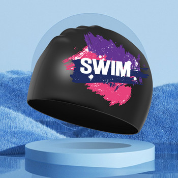 2023 Силиконова шапка за плуване Възрастни мъже и жени Водоустойчива професионална шапка за плуване Защита на ушите Шапка за плуване