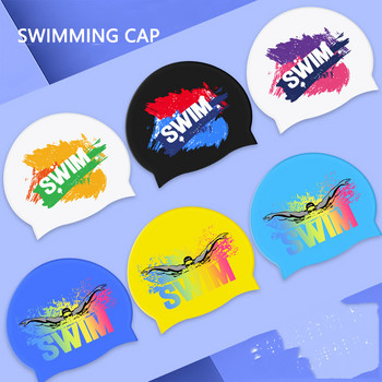 2023 Силиконова шапка за плуване Възрастни мъже и жени Водоустойчива професионална шапка за плуване Защита на ушите Шапка за плуване