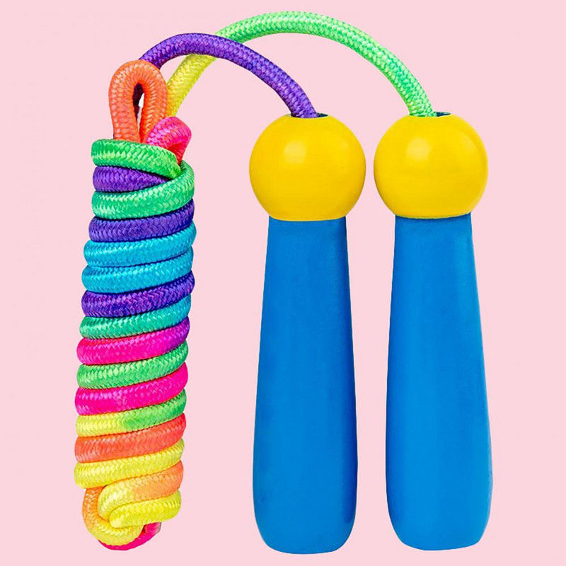 Χρήσιμο σχοινάκι γυμναστικής Απώλεια βάρους Rainbow ριγέ εκτύπωση Σχοινάκι άλματος παιδιών σχοινάκι