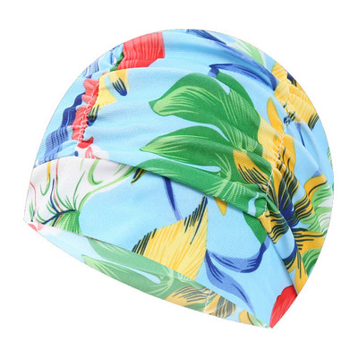 Ujumismüts naiste unisex tüdrukute pikkade juustega vannimüts Ujumismüts Stretch Drape vaba suurusega bassein Sport elastne nailon turban