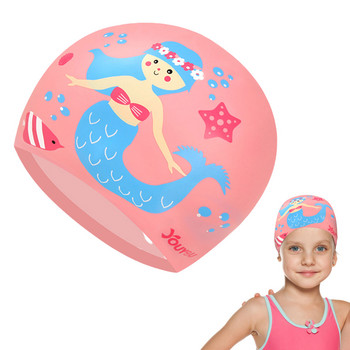 Детска шапка за плуване Силиконови шапки за плуване Анимационни шапки за баня Ергономични шапки за плуване Еластичен плувен басейн за деца Момичета Момчета Младежи