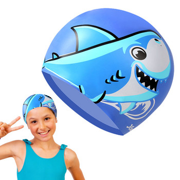 Παιδικό σκουφάκι κολύμβησης Καπέλα κολύμβησης σιλικόνης Κινούμενα σχέδια Καπέλα μπάνιου Εργονομικά σκουφάκια κολύμβησης Ελαστική πισίνα για παιδιά κορίτσια Αγόρια Νεανικά