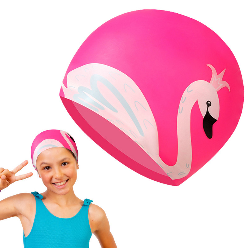 Laste ujumismüts Silikoonist ujumismütsid Multifilmid ujumismütsid Ergonoomilised ujumismütsid Elastsed bassein lastele Tüdrukud poisid Noored