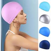 Maudymosi kepurė Aukšta elastinga vienspalvė neslystančio dizaino dirbtinės odos ausų apsauga baseino plaukimo kepurė, kepuraitė moterims