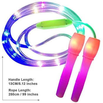 Crossfit Fitness Jump Ropes LED Light Up Skipping Kids Luminous Home School Children Body Exercise Rope Color Random