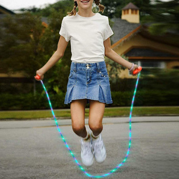 Crossfit Fitness Jump Ropes LED Light Up Skipping Kids Luminous Home School Children Body Exercise Rope Color Random