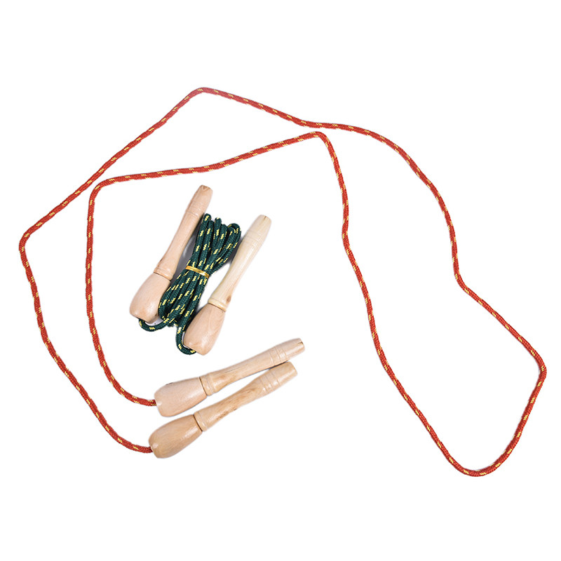 Medinės rankenos šokinėjimo virvės pratimai Kūno kūrimo treniruokliai suaugusiems vaikams Medinės rankenos šokinėjimo virvės sporto treniruotės