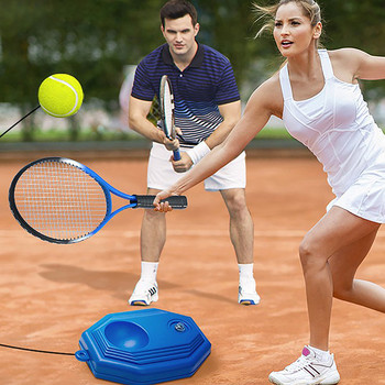 Основа за помощни средства за тенис за тежко натоварване с еластична въжена топка Тренировка за самостоятелен отскок Тенис тренажор Устройство за спаринг на партньор