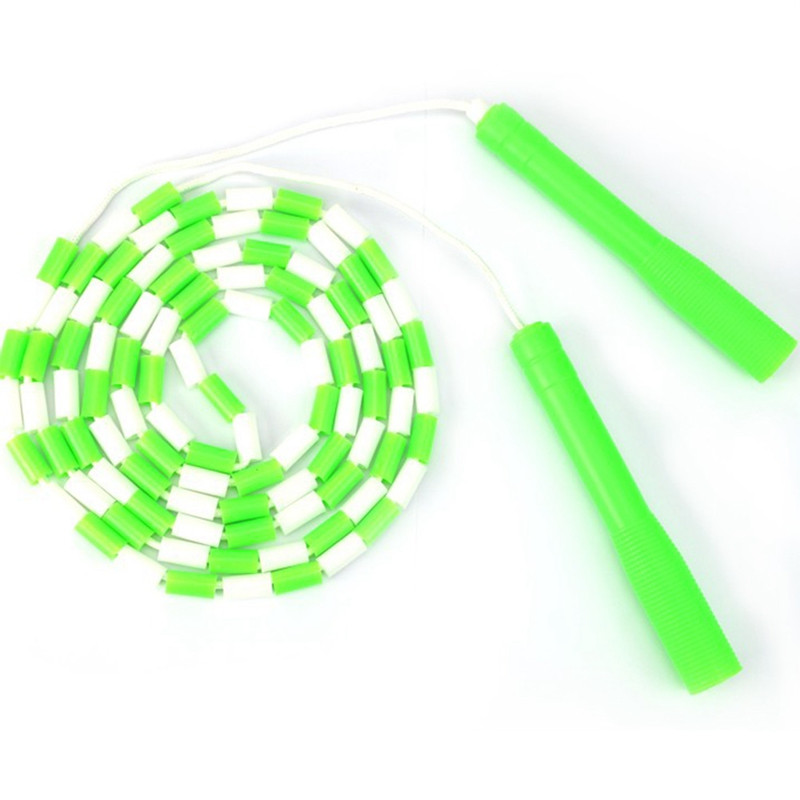 Coarda de săritură moale cu margele Mâner anti-alunecare Reglabil fără încurcături Coarda de sărit de fitness segmentată Menține-te în formă Antrenament Joc