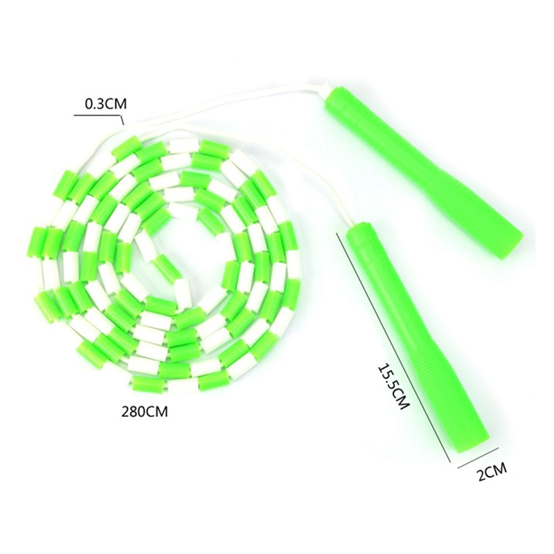 Coarda de săritură moale cu margele Mâner anti-alunecare Reglabil fără încurcături Coarda de sărit de fitness segmentată Menține-te în formă Antrenament Joc